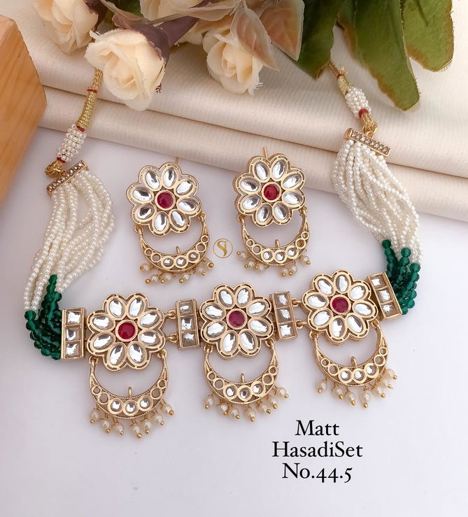 04 MH Designer Gold Matte Hasadi Set Wholesale Shop In Surat
